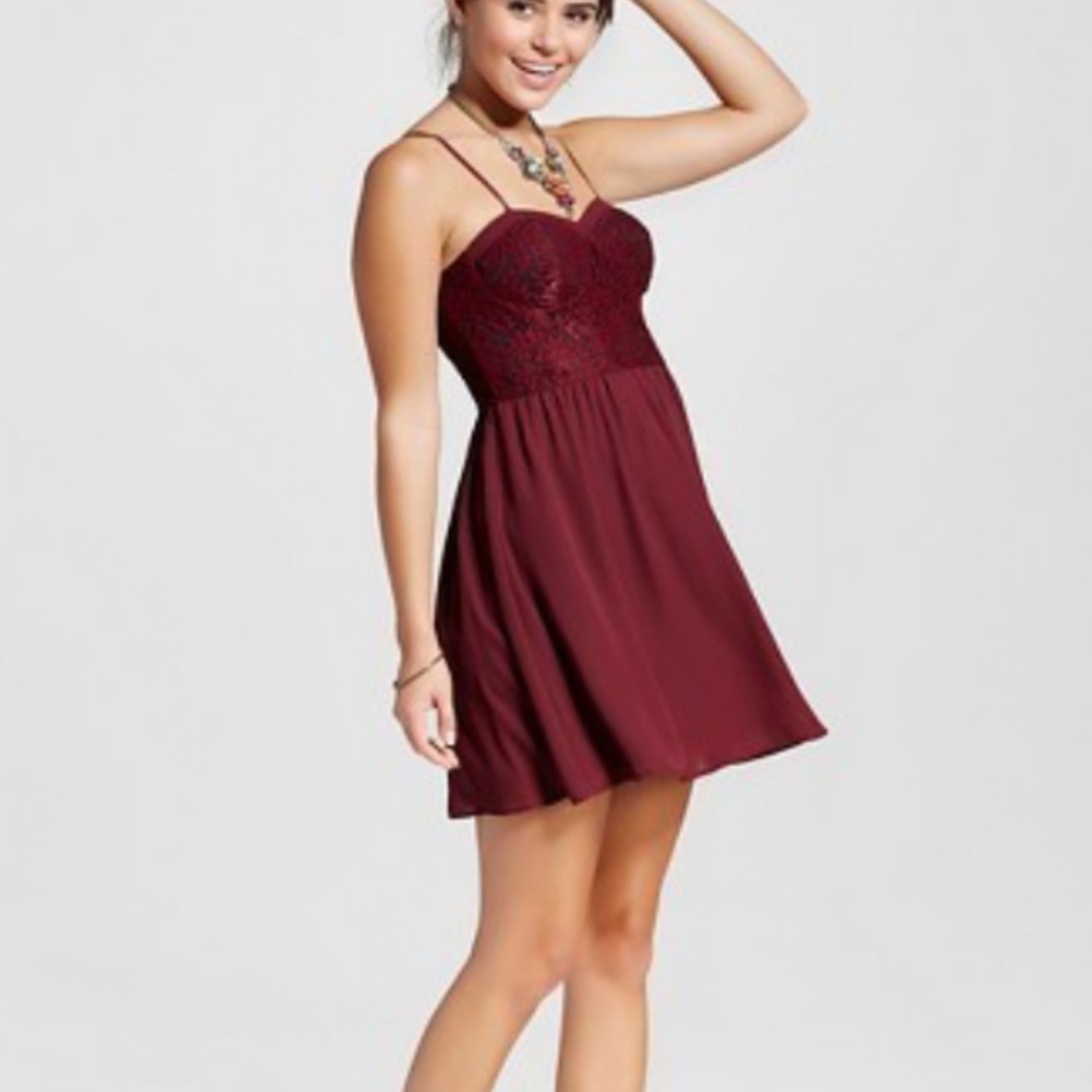 2/$20: Burgundy Knee-Length Dress